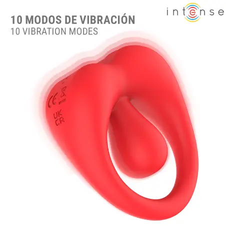 Russell Anillo Vibrador con Estimulación de Clítoris Rojo
