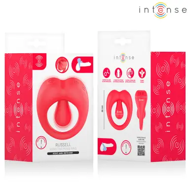 Russell Anillo Vibrador con Estimulación de Clítoris Rojo