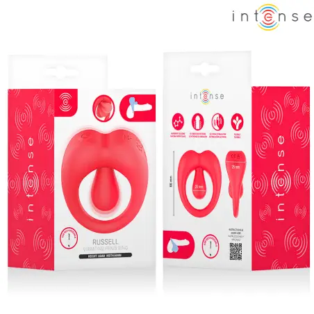 Russell Anillo Vibrador con Estimulación de Clítoris Rojo