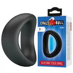 CRAZY BULL - VALEN ANILLO PARA PENE ERGONÓMICO SILICONA NEGRO 2