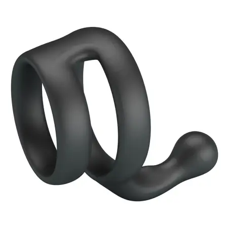 Yancy Anillo Doble para Pene y Testículos Silicona Negro