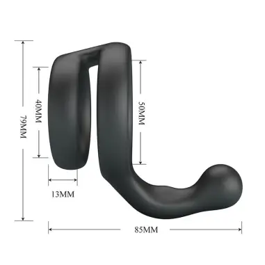 Yancy Anillo Doble para Pene y Testículos Silicona Negro