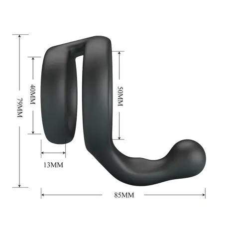 Yancy Anillo Doble para Pene y Testículos Silicona Negro
