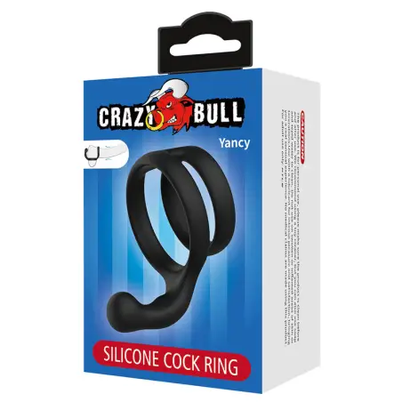 Yancy Anillo Doble para Pene y Testículos Silicona Negro