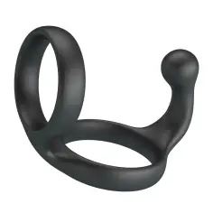 CRAZY BULL - FLORIAN ANILLO DOBLE PARA PENE Y TESTÍCULOS SILICONA NEGRO