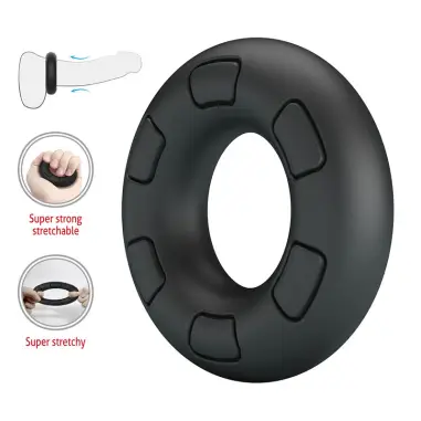 Bertram Anillo para Pene Super Soft Silicona Negro