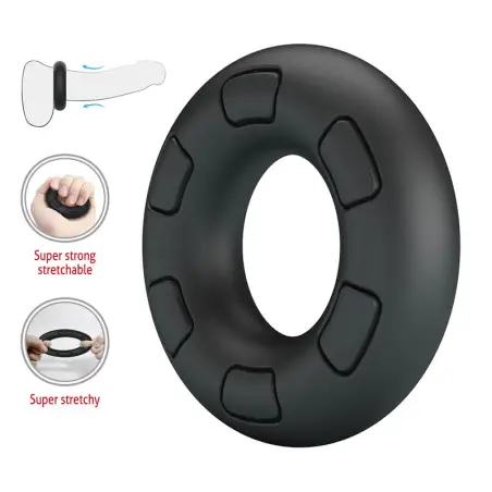 Bertram Anillo para Pene Super Soft Silicona Negro