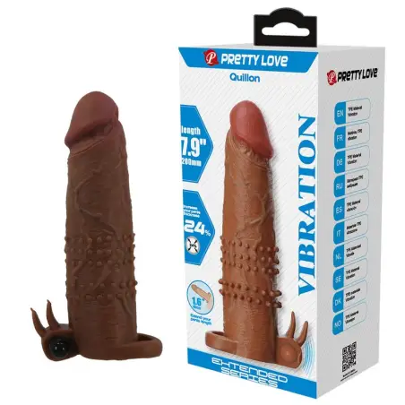 PRETTY LOVE - QUILLON FUNDA PARA PENE VIBRADORA 20 CM Ø 4 CM COLOR MARRÓN