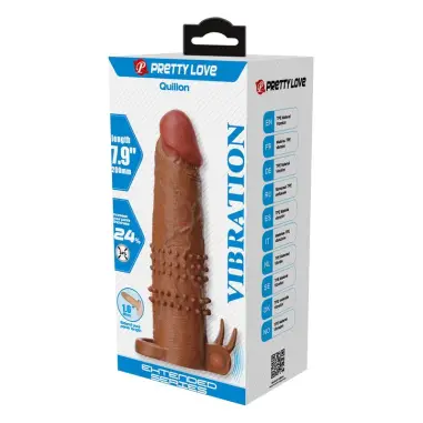 Quillon Funda para Pene Vibradora 20 cm Ø 4 cm Color Marrón