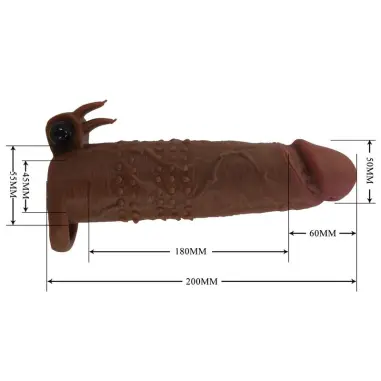 Quillon Funda para Pene Vibradora 20 cm Ø 4 cm Color Marrón