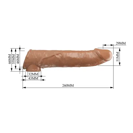 Funda Extensora para Pene Ajustable 26 cm Color Natural