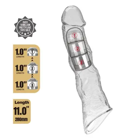 Funda Extensora para Pene Ajustable 28 cm Color Transparente