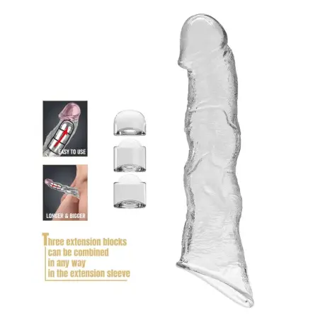 Funda Extensora para Pene Ajustable 28 cm Color Transparente