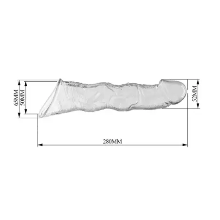 Funda Extensora para Pene Ajustable 28 cm Color Transparente