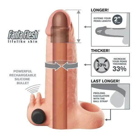 Funda Extensora Vibratoria Real Feel 5 cm Color Beige