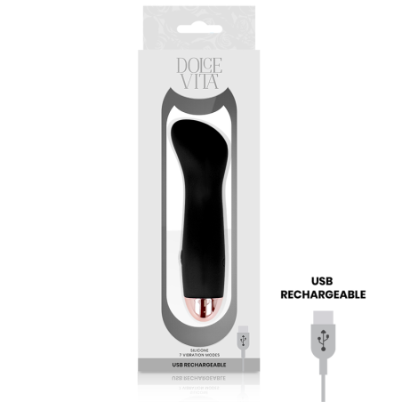 DOLCE VITA - VIBRADOR RECARGABLE ONE NEGRO 7 VELOCIDADES DOLCE VITA