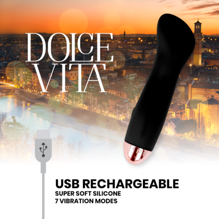 DOLCE VITA - VIBRADOR RECARGABLE ONE NEGRO 7 VELOCIDADES DOLCE VITA