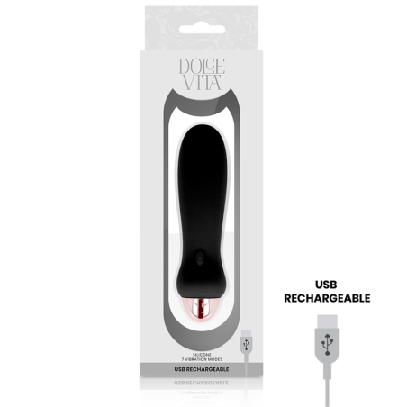 DOLCE VITA - VIBRADOR RECARGABLE FIVE NEGRO 7 VELOCIDADES DOLCE VITA