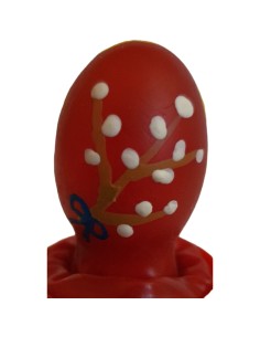 CONDOMERIE - PRESERVATIVO DECORATIVO PINTADO A MANO HUEVO DE PASCUA ROJO