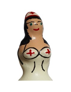 CONDOMERIE - PRESERVATIVO DECORATIVO PINTADO A MANO ENFERMERA NEGRA