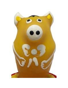 CONDOMERIE - PRESERVATIVO DECORATIVO PINTADO A MANO CERDO SENTADO AMARILLO
