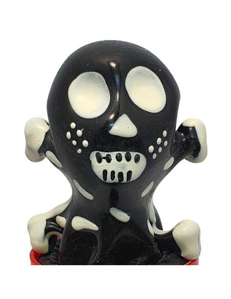 CONDOMERIE - PRESERVATIVO DECORATIVO PINTADO A MANO CALAVERA NEGRA MODELO 2