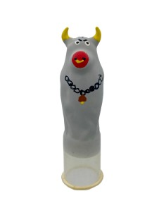 CONDOMERIE - PRESERVATIVO DECORATIVO PINTADO A MANO TORO GRIS MODELO XL 2