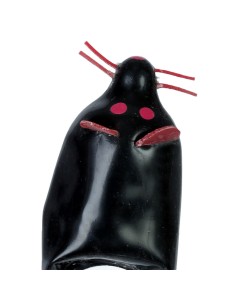 CONDOMERIE - PRESERVATIVO DECORATIVO PINTADO A MANO RATÓN NEGRO XL
