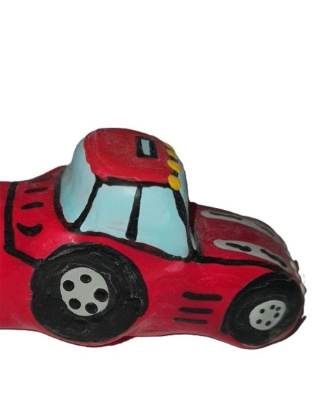 CONDOMERIE - PRESERVATIVO DECORATIVO PINTADO A MANO TRACTOR ROJO XL