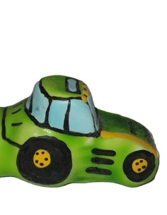 CONDOMERIE - PRESERVATIVO DECORATIVO PINTADO A MANO VERDE TRACTOR XL