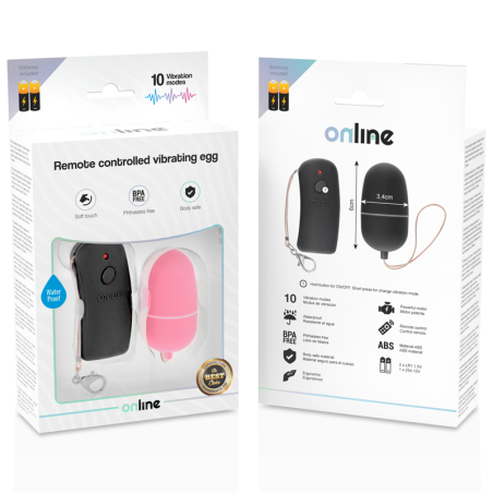 ONLINE - HUEVO VIBRADOR CON MANDO CONTROL REMOTO ROSA ONLINE