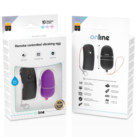 ONLINE - HUEVO VIBRADOR CON MANDO CONTROL REMOTO LILA ONLINE