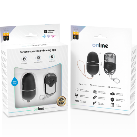 ONLINE - HUEVO VIBRADOR CONTROL REMOTO M NEGRO ONLINE