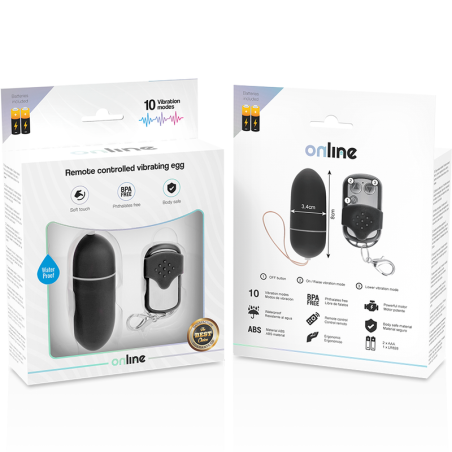 ONLINE - HUEVO VIBRADOR CONTROL REMOTO L NEGRO ONLINE