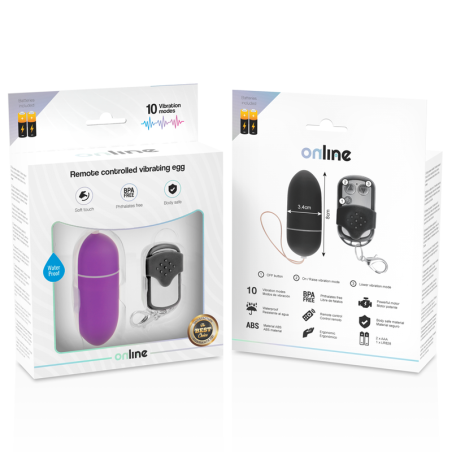 ONLINE - HUEVO VIBRADOR CONTROL REMOTO L LILA ONLINE