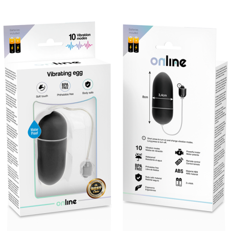 ONLINE - HUEVO VIBRADOR WATERPROOF NEGRO ONLINE
