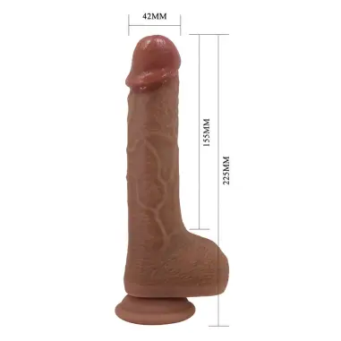 Tommy Vibrador Realístico con Empuje Marrón Oscuro Control