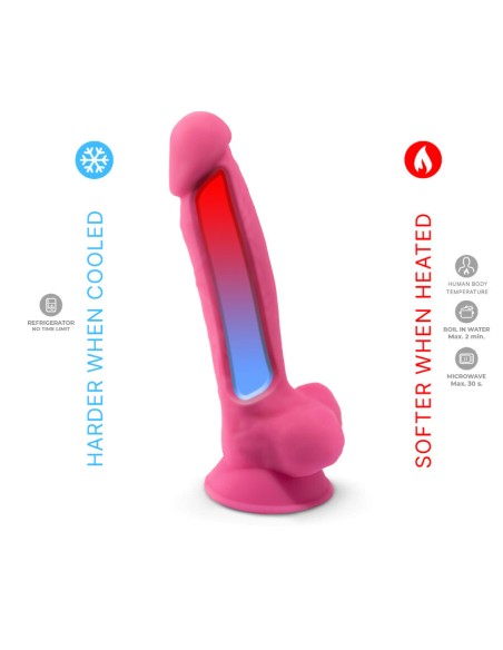 SILEXD - MODELO 1 PENE REALÍSTICO SILICONA PREMIUM SILEXPAN ROSA FLUORESCENTE 17.5 CM 