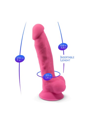 SILEXD - MODELO 1 PENE REALÍSTICO SILICONA PREMIUM SILEXPAN ROSA FLUORESCENTE 17.5 CM 