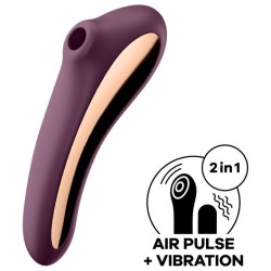 SATISFYER - DUAL KISS ESTIMULADOR CLITORIS PURPURA SATISFYER AIR PULSE 2