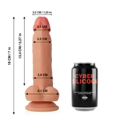 CYBER SILICOCK - JUDE REALÍSTICO SILICONA LÍQUIDA 18 CM -O- 3.2 CM