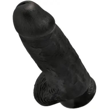 Pene Realístico Chubby 23 cm Negro - Con Ventosa | King Cock