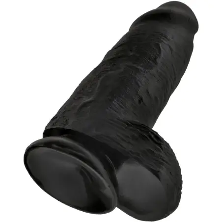Pene Realístico Chubby 23 cm Negro - Con Ventosa | King Cock