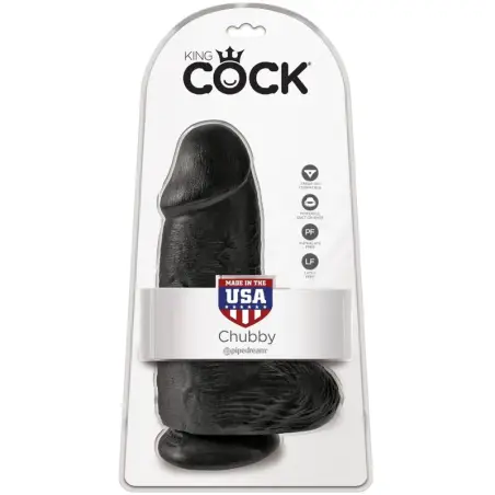 Pene Realístico Chubby 23 cm Negro - Con Ventosa | King Cock
