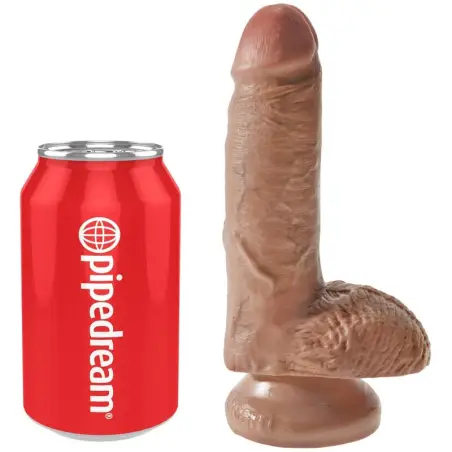 KING COCK - PENE REALÍSTICO CON TESTÍCULOS 13.2 CM CARAMELO