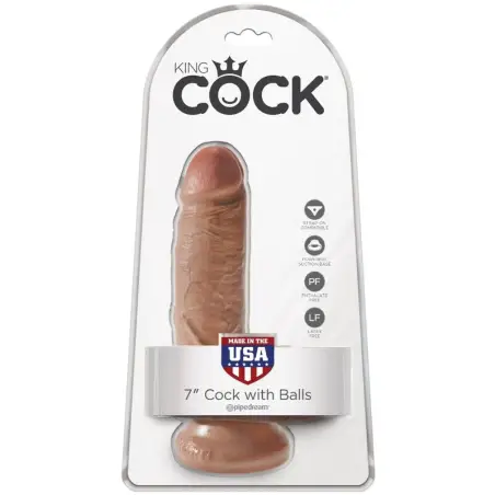 Pene Realístico con Testículos 13.2 cm Caramelo | King Cock