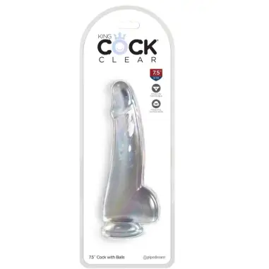 Clear Dildo con Testículos 15.2 cm Transparente | King Cock