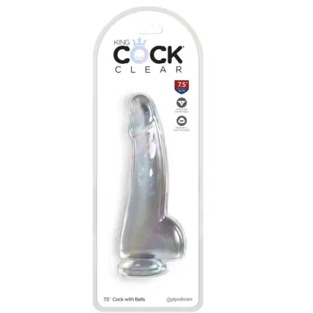 Clear Dildo con Testículos 15.2 cm Transparente | King Cock