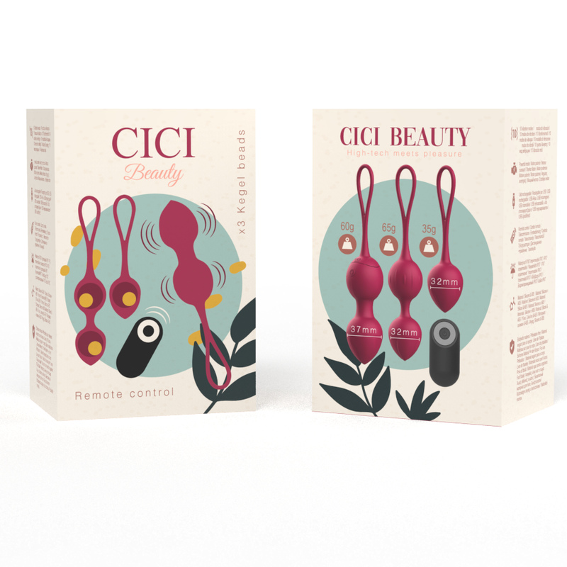 CICI BEAUTY - PREMIUM SILICONE 3 VIBRATING KEGEL BEADS REMOTE CONTROL 
