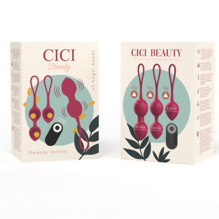 CICI BEAUTY - PREMIUM SILICONE 3 VIBRATING KEGEL BEADS REMOTE CONTROL 